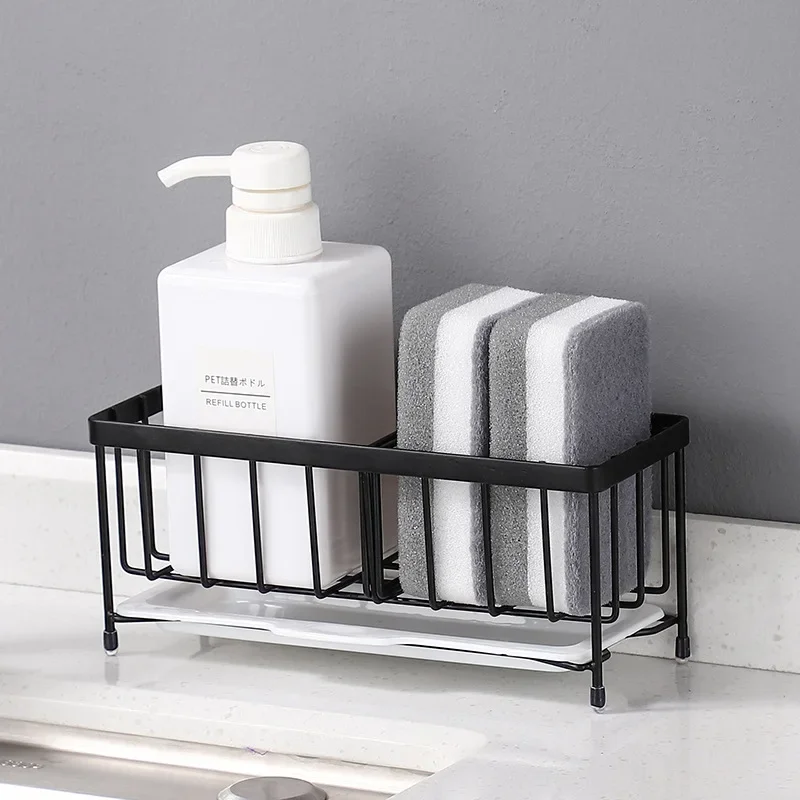 

Sink Caddy Sponge Holder Kitchen Rack Sponge Holder For Kitchen Sink Organizer Anti-Rust Sink Sponges Scrubbers Soap