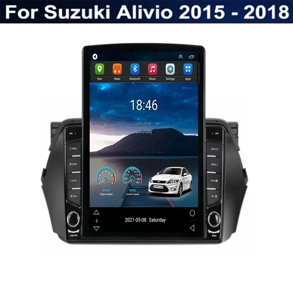 For Tesla Style 2 Din Android 13 Car Radio For Suzuki Alivio 2015-2018 to 2035 Multimedia Video Player GPS Stereo Carplay RDS