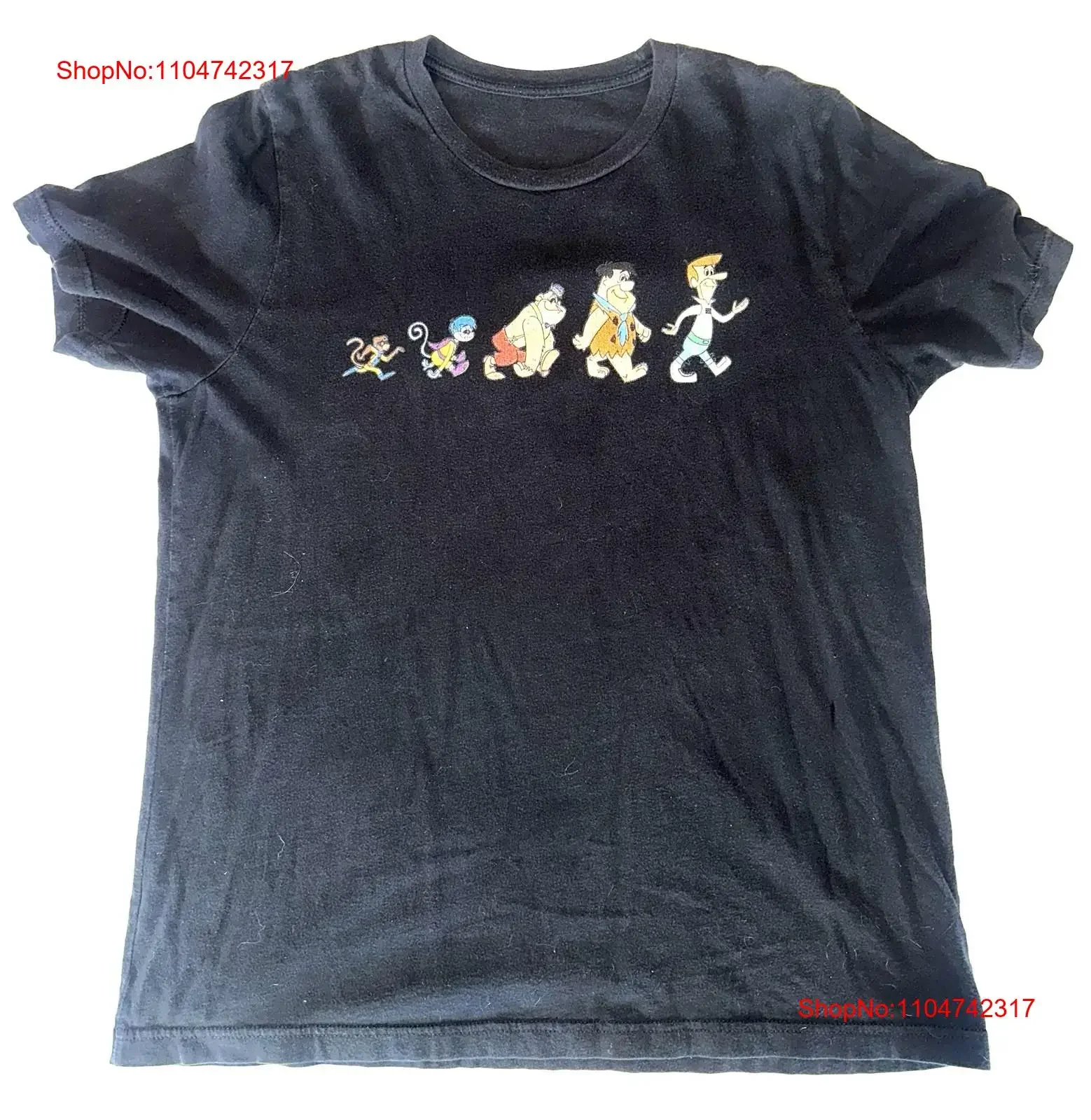Hanna Barbera Evolution camiseta sin etiquetas tamaño desconocido vintage lavado cómodo homme Unisex Top para uso diario versátil