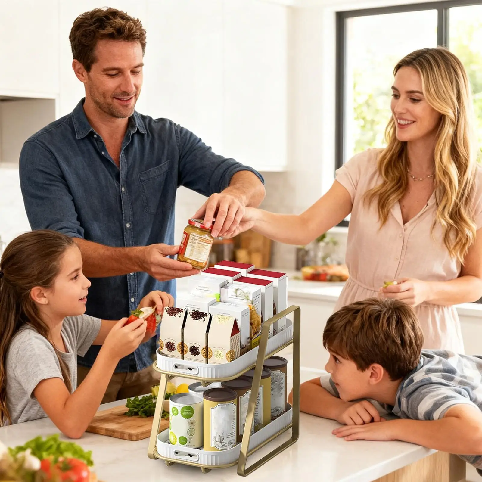 Kitchen Storage Rack Rust Proof Non Slip Stand Kitchen Storage Shelf For Adults Home Indoor Tabletop Dormitory Coffee Bar