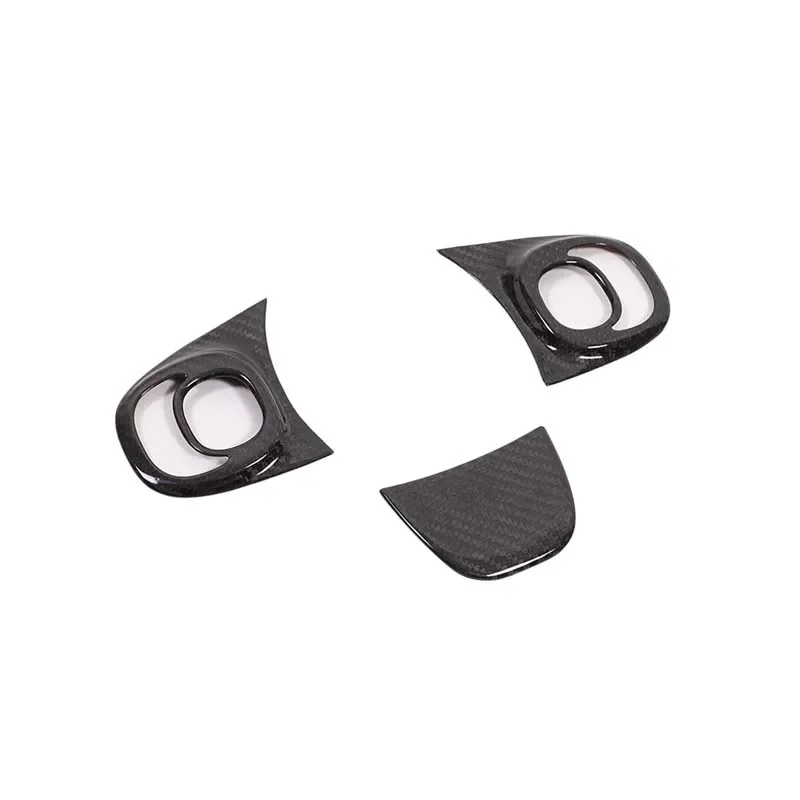 

For Fiat 500 2016+ Real Carbon Fiber Car Steering Wheel Logo Decorative Cover Sticker Car interior protection accessories