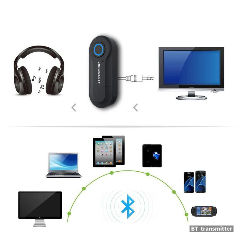 Bluetooth 5.0 Transmitter 3.5MM Jack Audio Adapter Wireless Bluetooth Stereo Audio Transmitter Adapter for PC TV Headphones