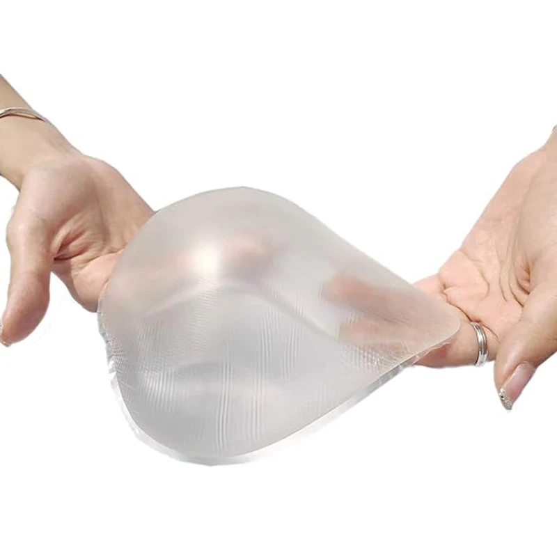 1 Piece Mastectomy Transparent Clear Silicone Swim Breast Form Swim Form Enhancer Inserts Triangle Shape Push-up Bra Inserts