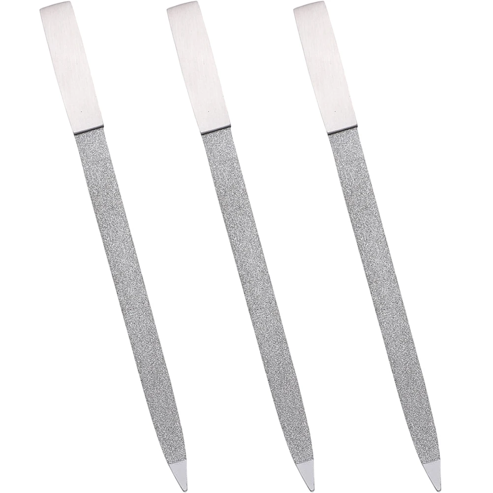 

3Pcs Stainless Steel Nail Files Double Sided Manicure Tools for Natural Nails Sanding Smooth Repair Nail Art