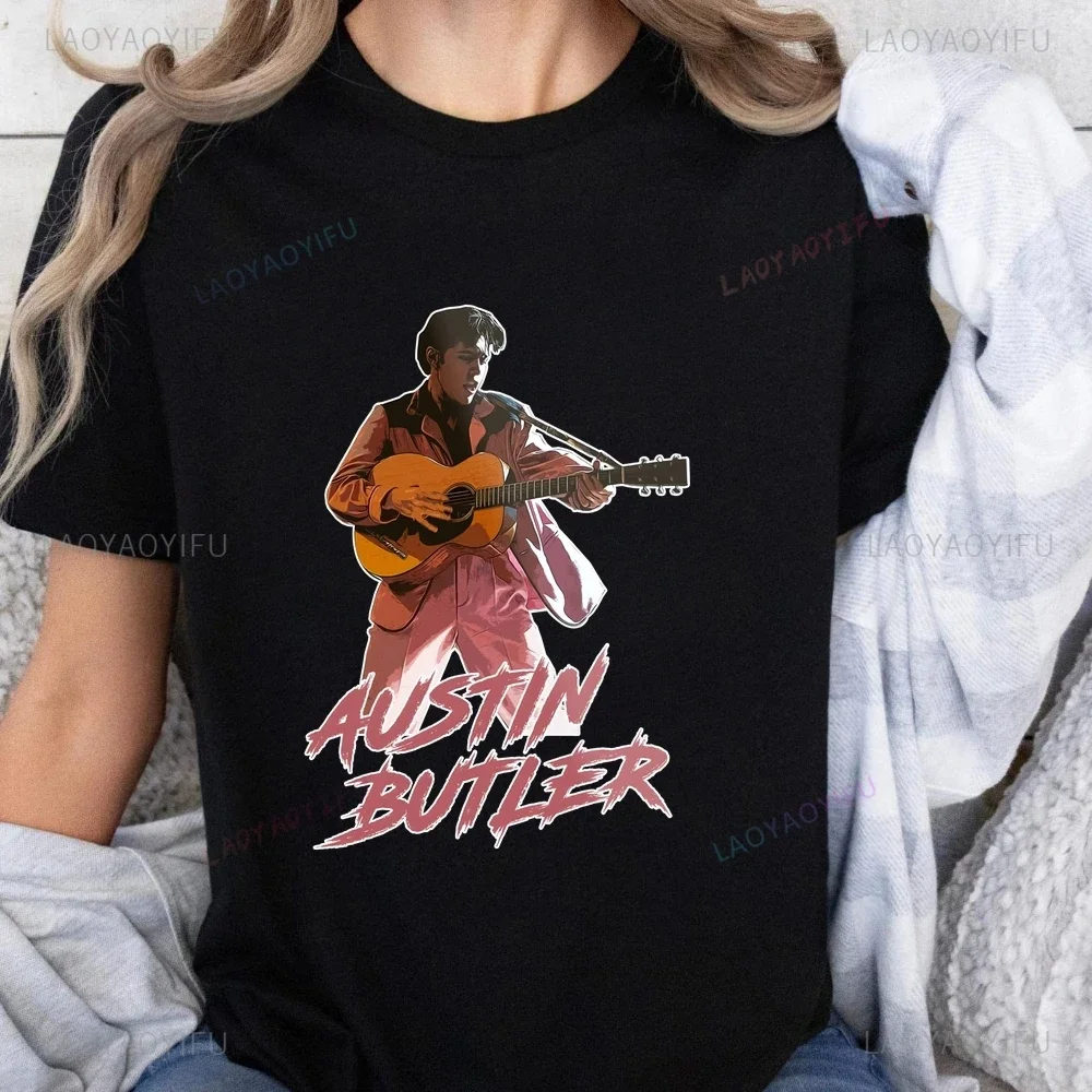 Streetwear Austin Butler Camiseta Estampada Top Austin Butler Tendencia Manga Corta Camisa Unisex Estampada Camiseta Grande
