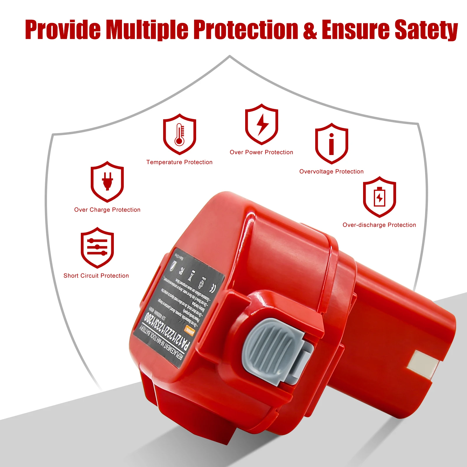 PA12 Battery For Makita 12V 4000mAh Batteries Ni-Mh 1200 1220 1201 1222 Cordless Power Tools Replacement Battery For Makita