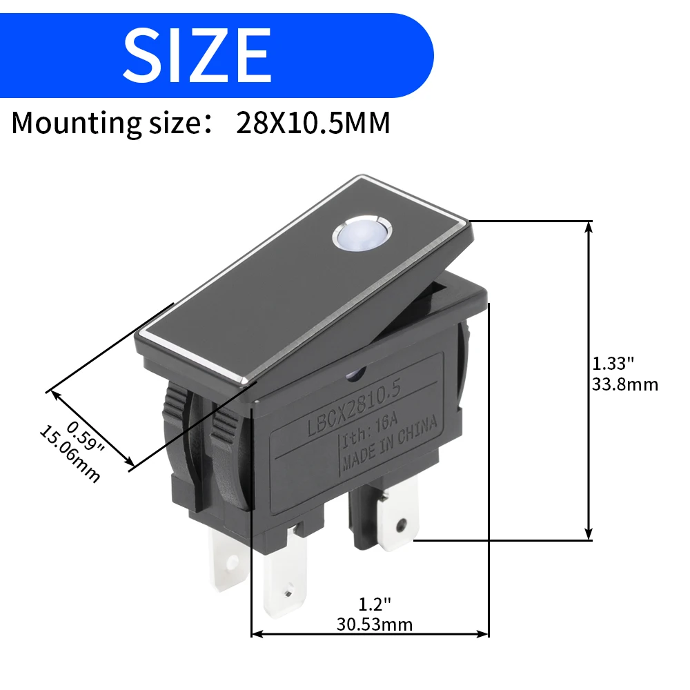 DaierTek 4PCS 20A KCD3 interruttore a bilanciere 12V 24V 220V Latching ON-OFF 2 posizioni 4 Pin 2NO per apparecchiature elettriche