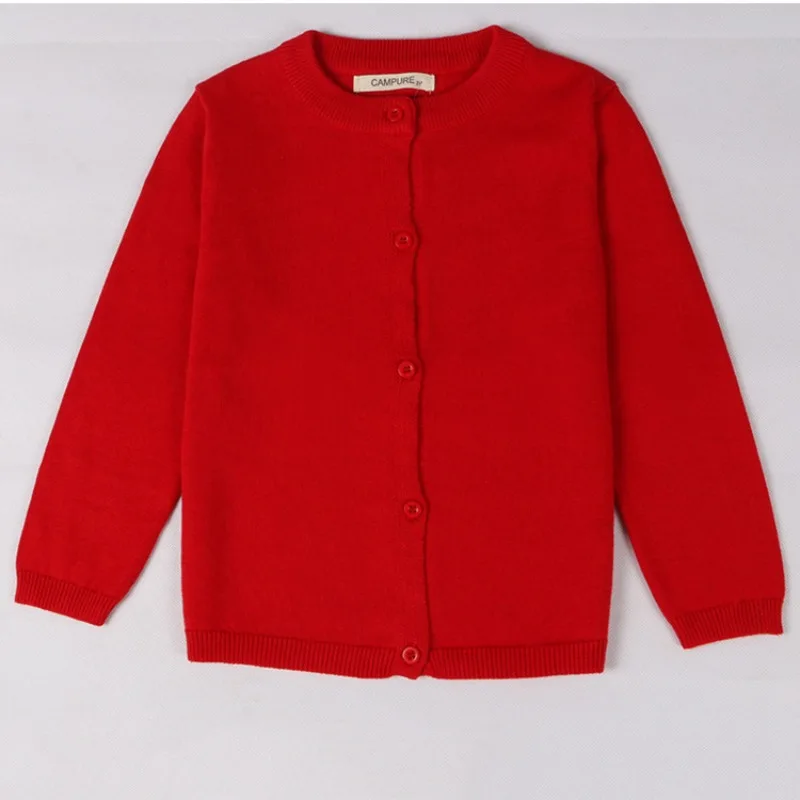 New Fashion Spring and Autumn Sweater Candy Color Cardigan Solid Color Small Cardigan Children's Sweater Sweater Vest