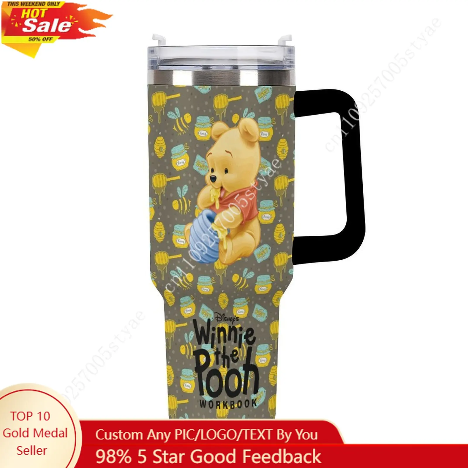 

Winnie the Pooh Insulated Water Bottle Disney Cartoon Custom Design Your Personal Text Images Car Cup Travel Water Bottle 40 Oz