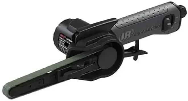 

High-speed air belt sander, 3/8x13", 20,000 RPM, 4700 SFPM, 0.6 HP for efficient sanding.