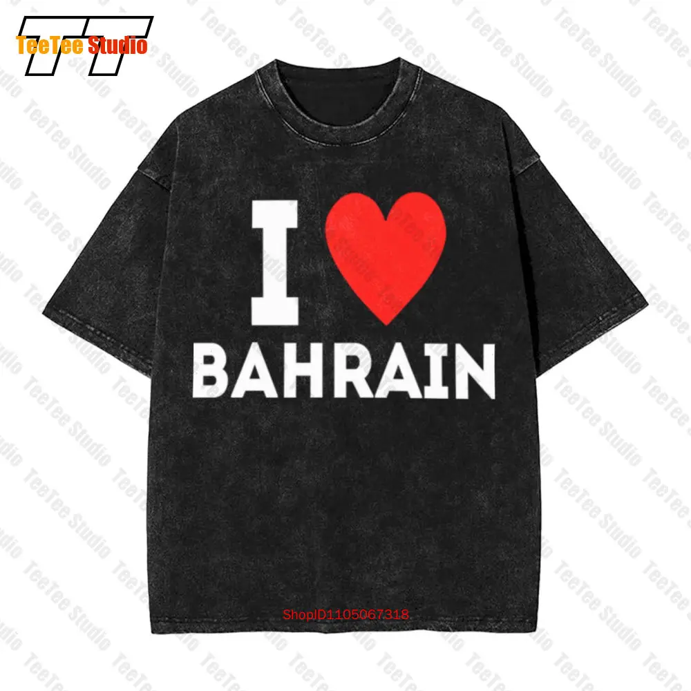 

Винтажная футболка большого размера I Love Bahrain Country J8AO