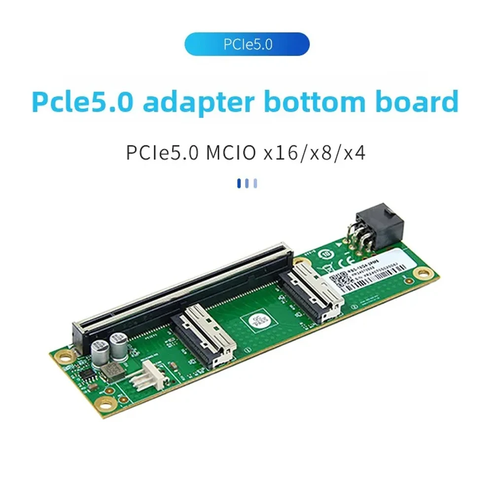 ADT-Link PCIe 5.0 X16 To MCIO 8i Adapter Card 2U/1U External GPU Expansion Backplane Cable for 4.0/3.0 Breakout Board Server