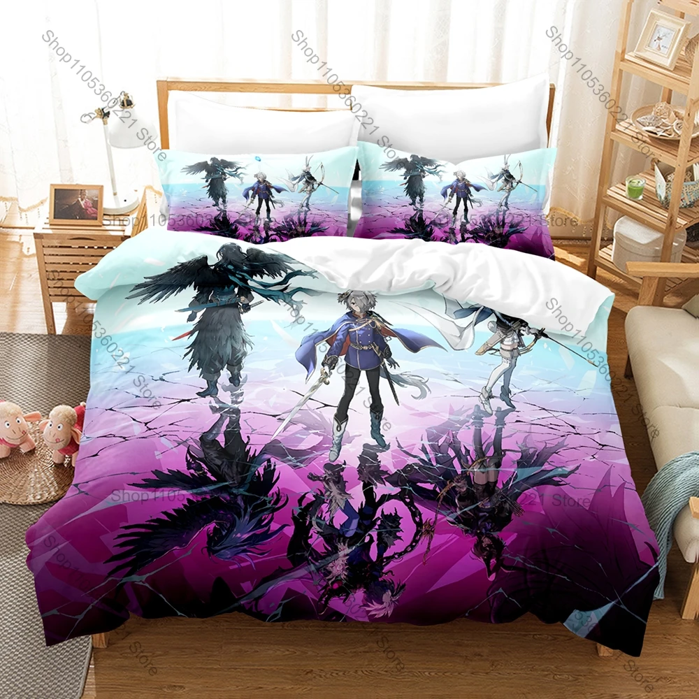Fire Emblem 3Pcs Bedding Set 3D Print Game Anime Duvet Cover Set Soft Microfiber Bed Set For Fans Bedroom Decor All Sizes