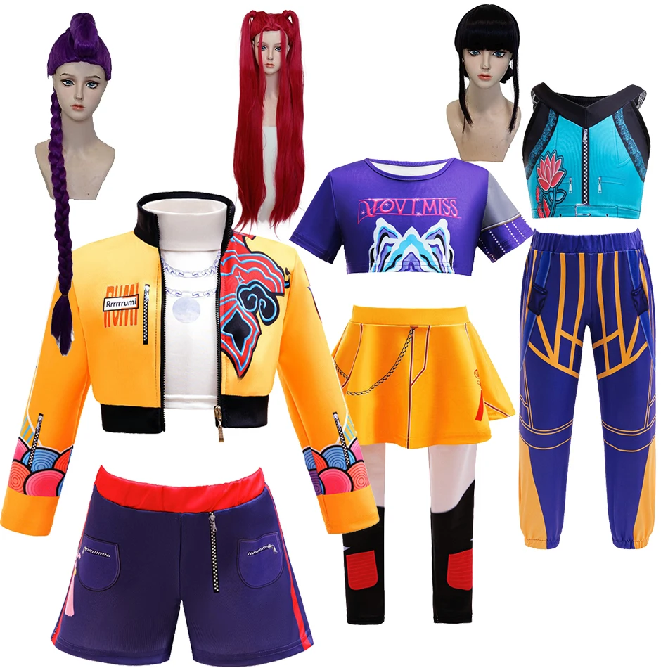 

K-Pop Rumi Mira Zoey костюмы для косплея Demon Girls Hunters платье с героями мультфильмов детская карнавальная одежда для выступлений на сцене