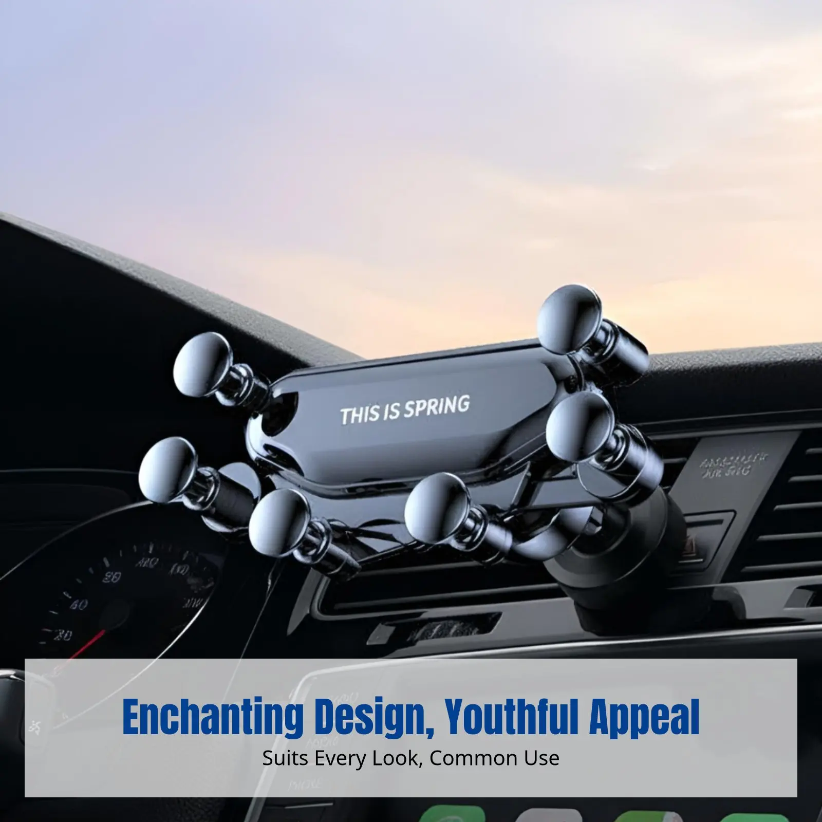 

Universal Weighted Car Phone Holder, Cute Air Vent Mount, Secure Six-Point Lock, Compact, Multiple Colors