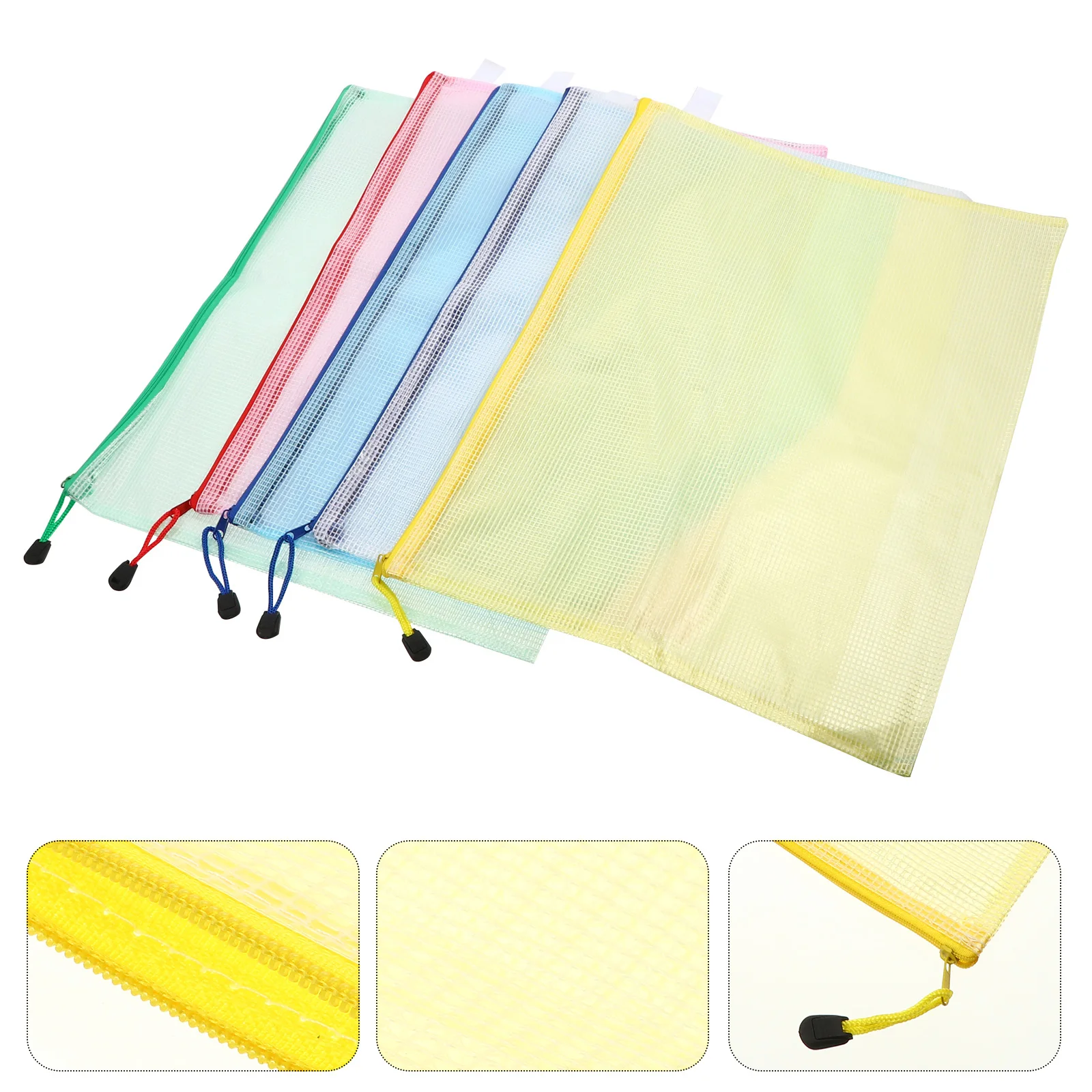 

10pcs PVC Organizer Filing Folder Zipper A3 Filing Folder File Bag School Office Supplies Storage Envelope Holder