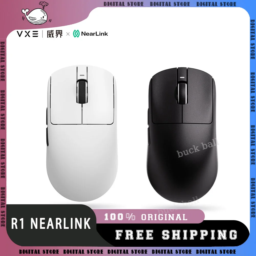 New VXE Dragonfly R1 Nearlink Mouse Three Mode Wireless Mouse Custom PAW3395SE 150H Long Battery Life Gaming Mice PC Accessories