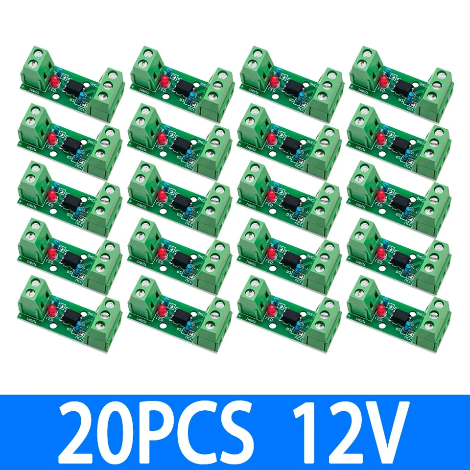 1~20PCS 1 Channel Way Optocoupler Isolation Module PC817 3V-5V 12V 24V Photoelectric Isolator Rail Holder PLC Drive Motor Board, image 14