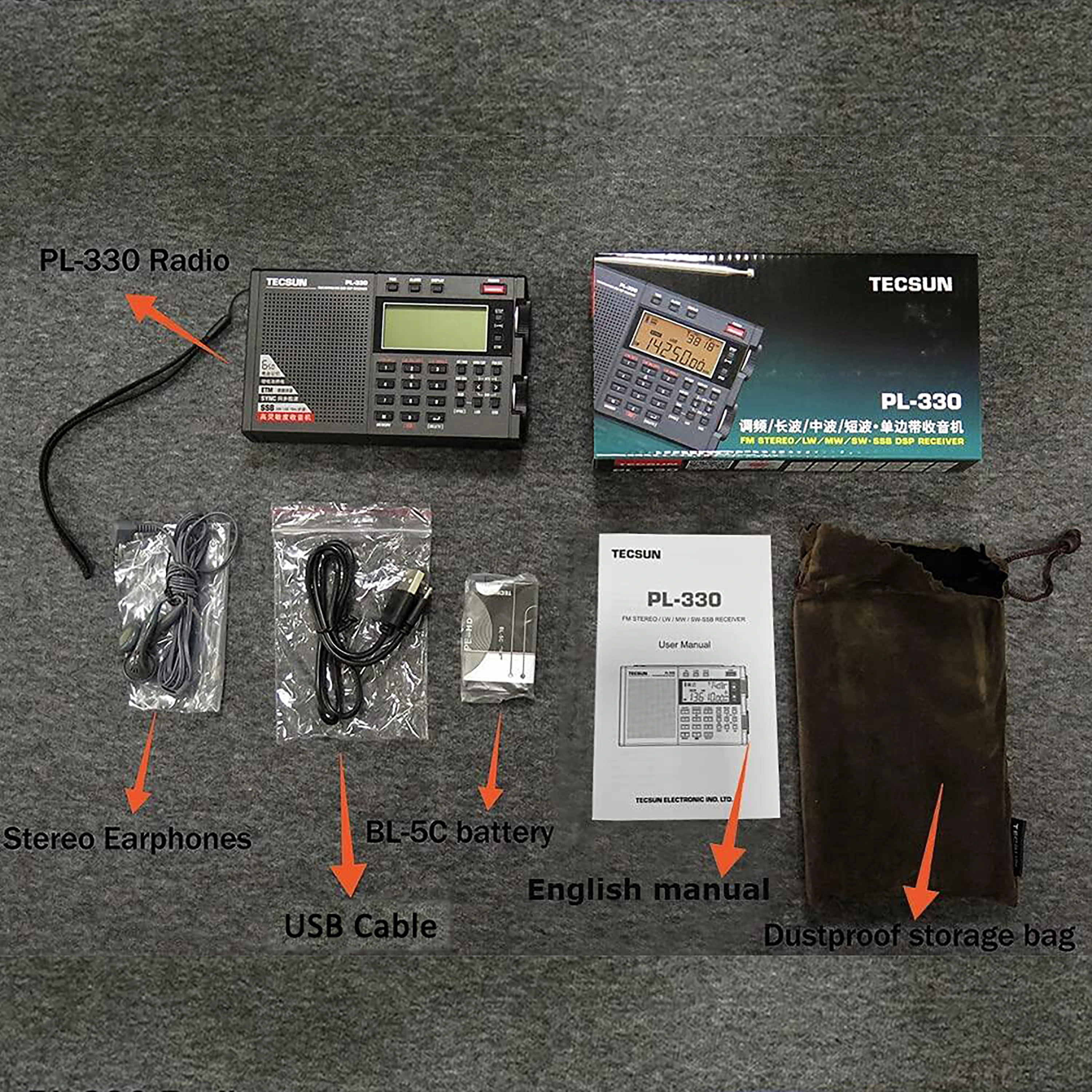Tecsun PL330 FM/MW/SW/LW SSB DSP Vollband-Radio mit hoher Empfindlichkeit, multifunktionale tragbare Radioempfänger PL-330 – Detail 6