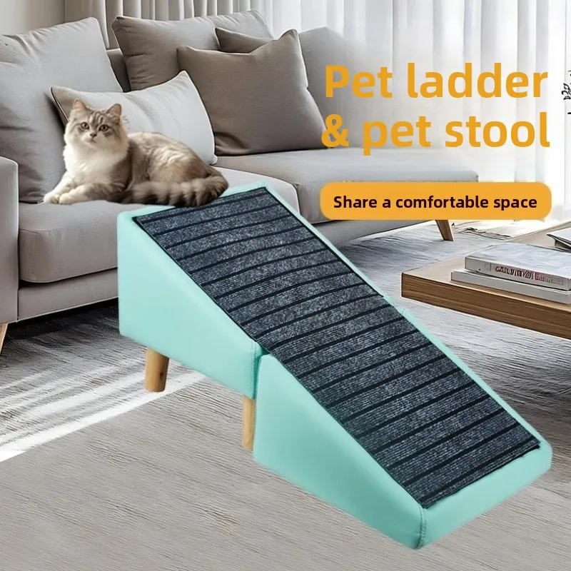 Dog cat non-slip multi-functional pet ladder, large space comfortable slope, bedside sofa bedside stairs