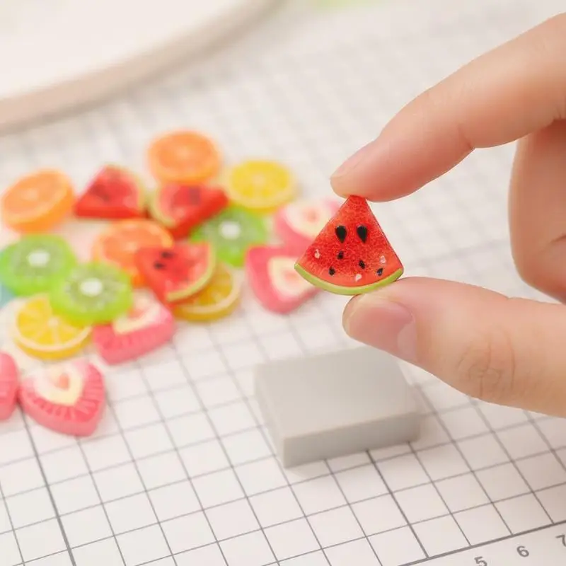 10pc Resin Mixed Fruit Craft Strawberry Lemon Watermelon DIY Scrapbook Wedding Decor Jewelry Accessories Premium Quality Durabl