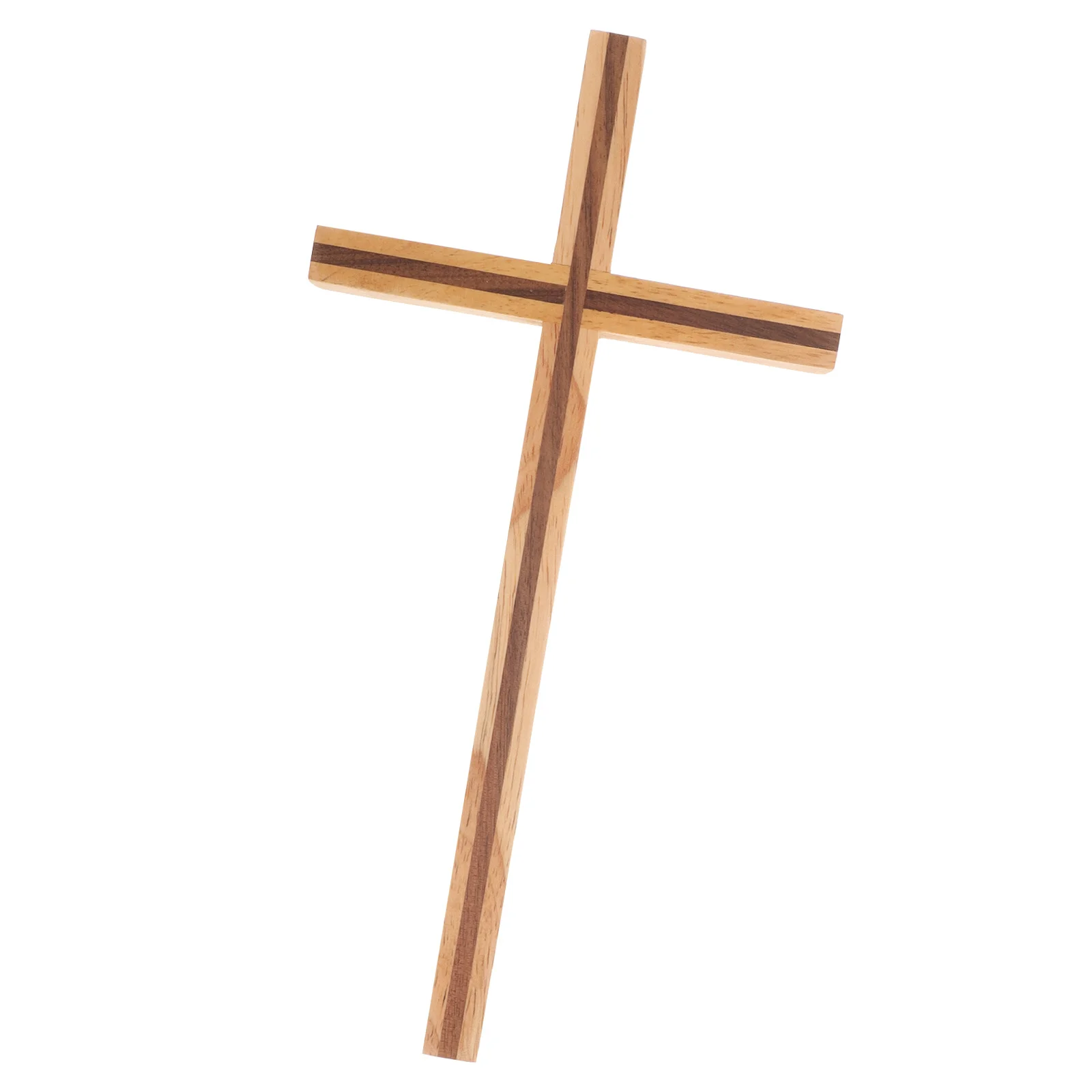 

Wood Wall Cross Hanging Decoration Rustic Small Cross Ornament for Home Office Bedroom Study Room Shelf Art
