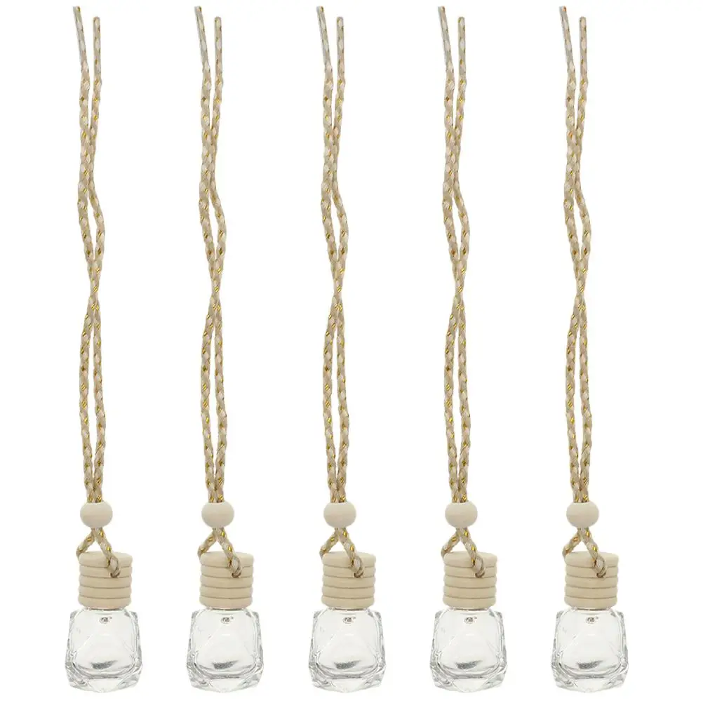 

5 Pcs Perfume Bottle Mini Diffuser Hanging Car Glass Essential Oil Reusable Small Aroma Bottle Decorative Freshener