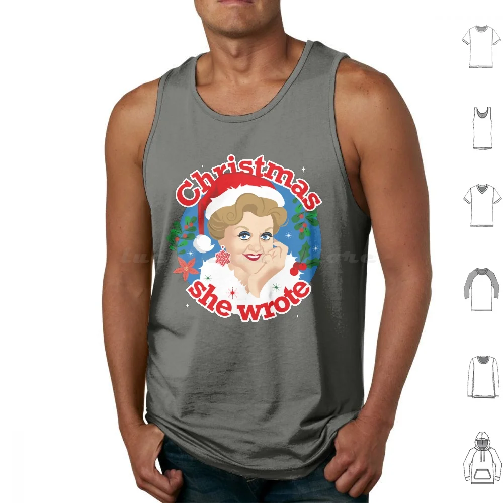 Christmas She Wrote Tank Tops Vest Sleeveless Detective Sleuth Christmas Vintage Classic Tv Retro Alejandro Mogollo Art