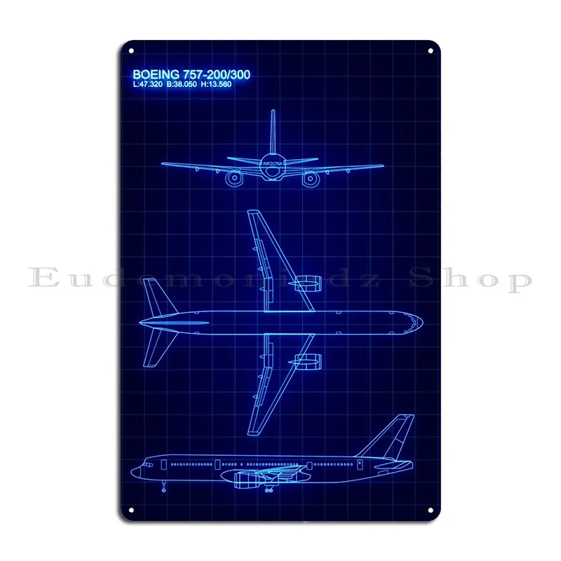 Boeing 757 200 300 Metal Sign Club Bar Club Designing Iron Club Tin Sign Poster