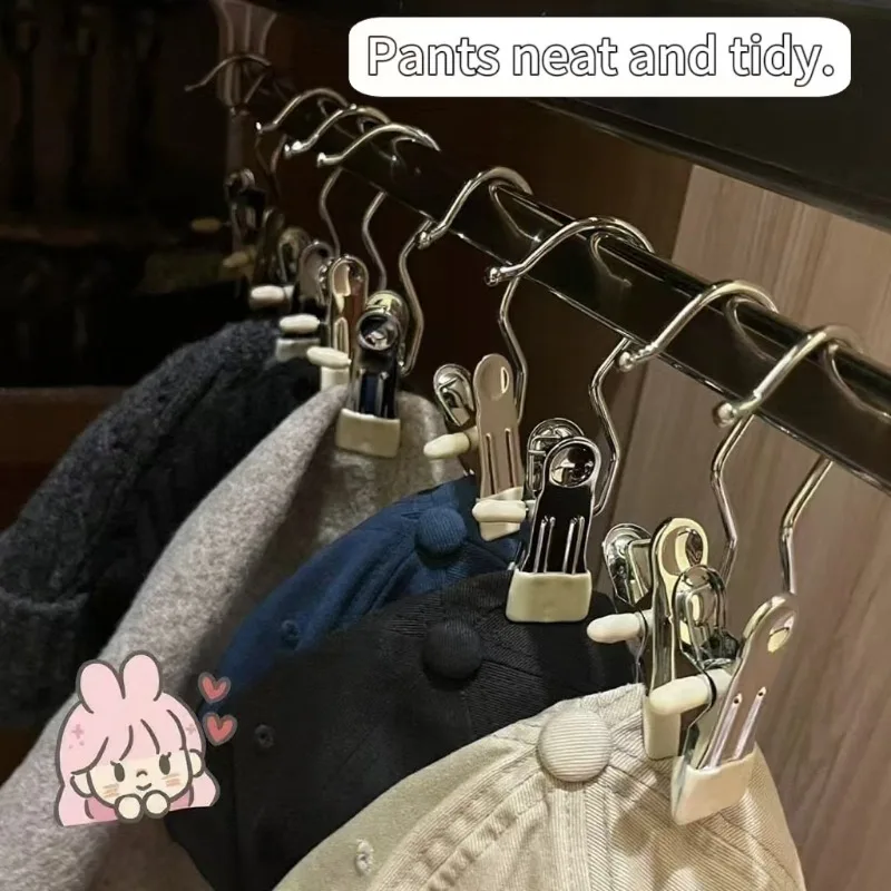 5-20 قطعة الفولاذ المقاوم للصدأ السراويل الشماعات مع السنانير توفير المساحة الجينز الشماعات مقاطع الغسيل متعددة الوظائف المنزل التخزين المنظم