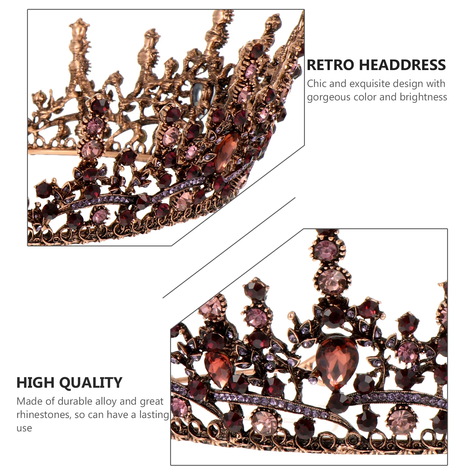 

Baroque Headband Wedding Headpiece Bridal Headdress Accessories Tiara Crown Vintage The