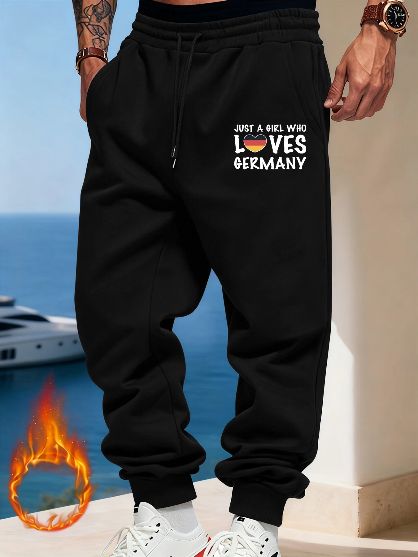 

Just A Girl Who I Loves Germany Printed Mans Sweatpants Y2K Hip Hop Trousers Casual Multicolor Pants Fashion Fleece Pant