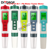 4/5/10 in 1 PH Meter TDS EC ORP Salinity S. G Temperature Meter With Backlight Digital Water Quality Monitor Tester for Aquarium