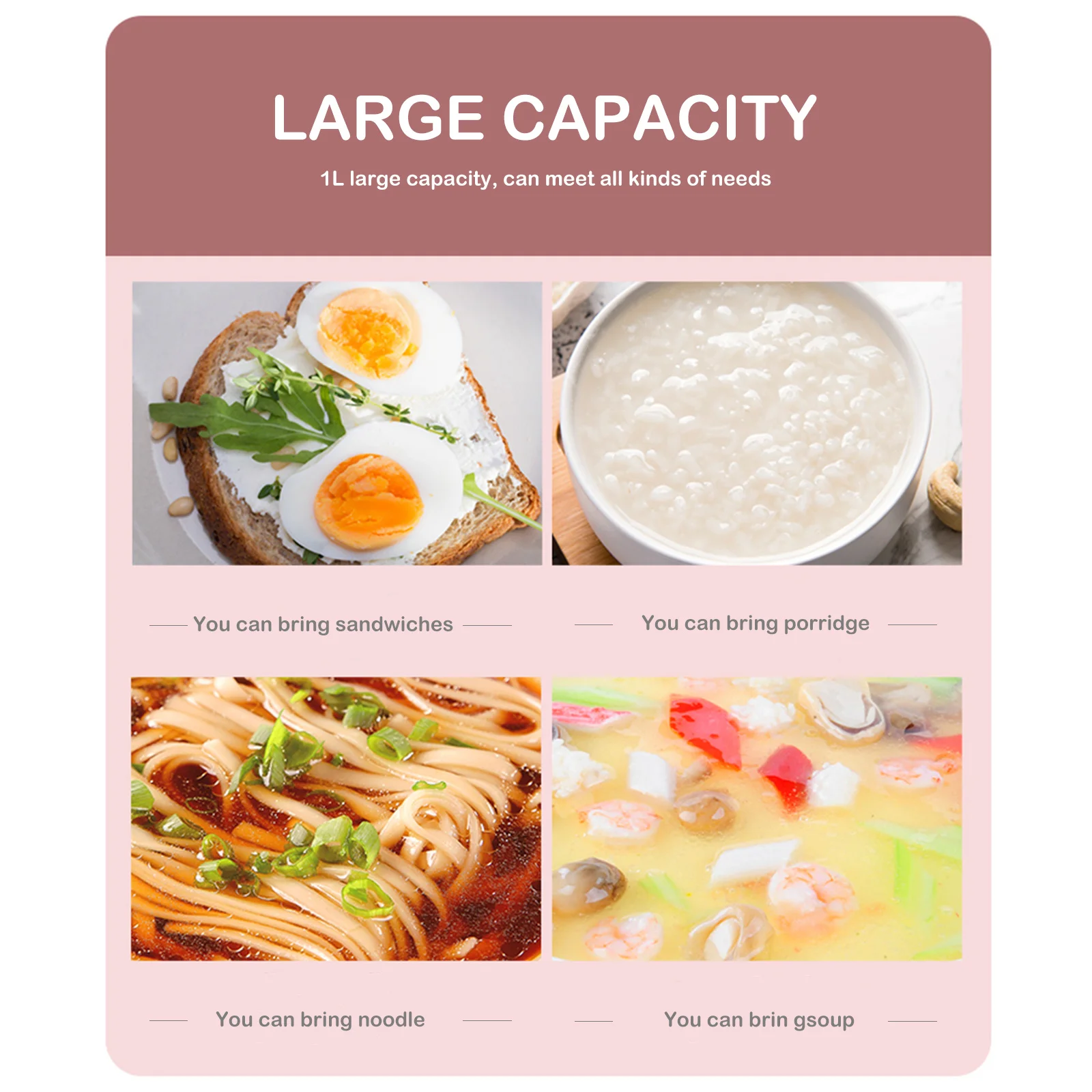 

1Set Thermal Lunch Box Stainless Steel Food Warm Container Hot Soup Bowl Lightweight Portable Thermal Lunch Box