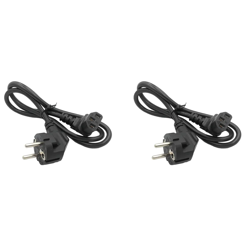 【NEW LISTING】2X EU PDU AC Power Cord,European 3Pin Male Plug To IEC 320 C13 UP Angled Power Adapter Cable For Wall Mount TV(EU P