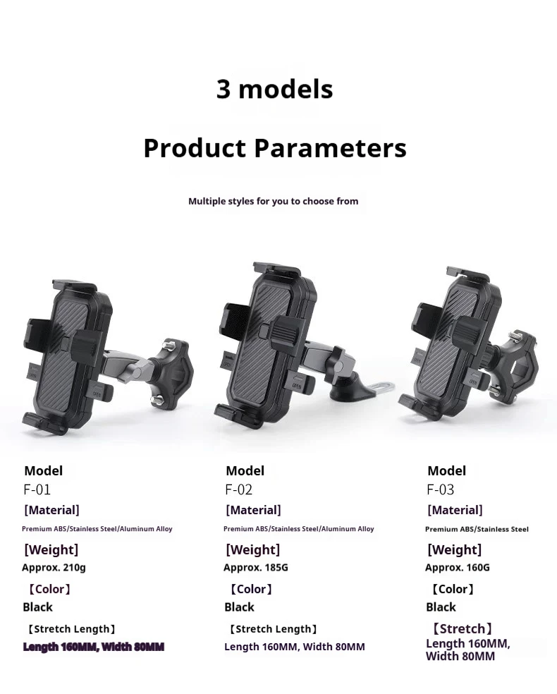 ZEKA Handyhalterung Fahrrad Motorrad Universelle stoßfeste Halterung für iPhone Xiaomi Samsung für 4,7-7 Zoll GSM Houder Fiets – Detail 12