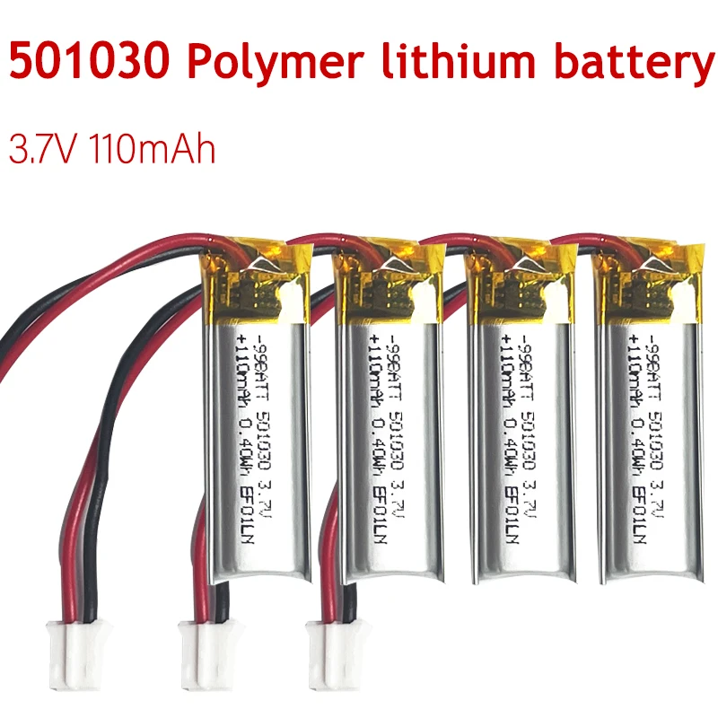 

501030 Battery 110mAh 3.7V Lipo Rechargeable Polymer Lithium Batteries for Wireless Bluetooth Headset Tws Induction Pen LED GPS