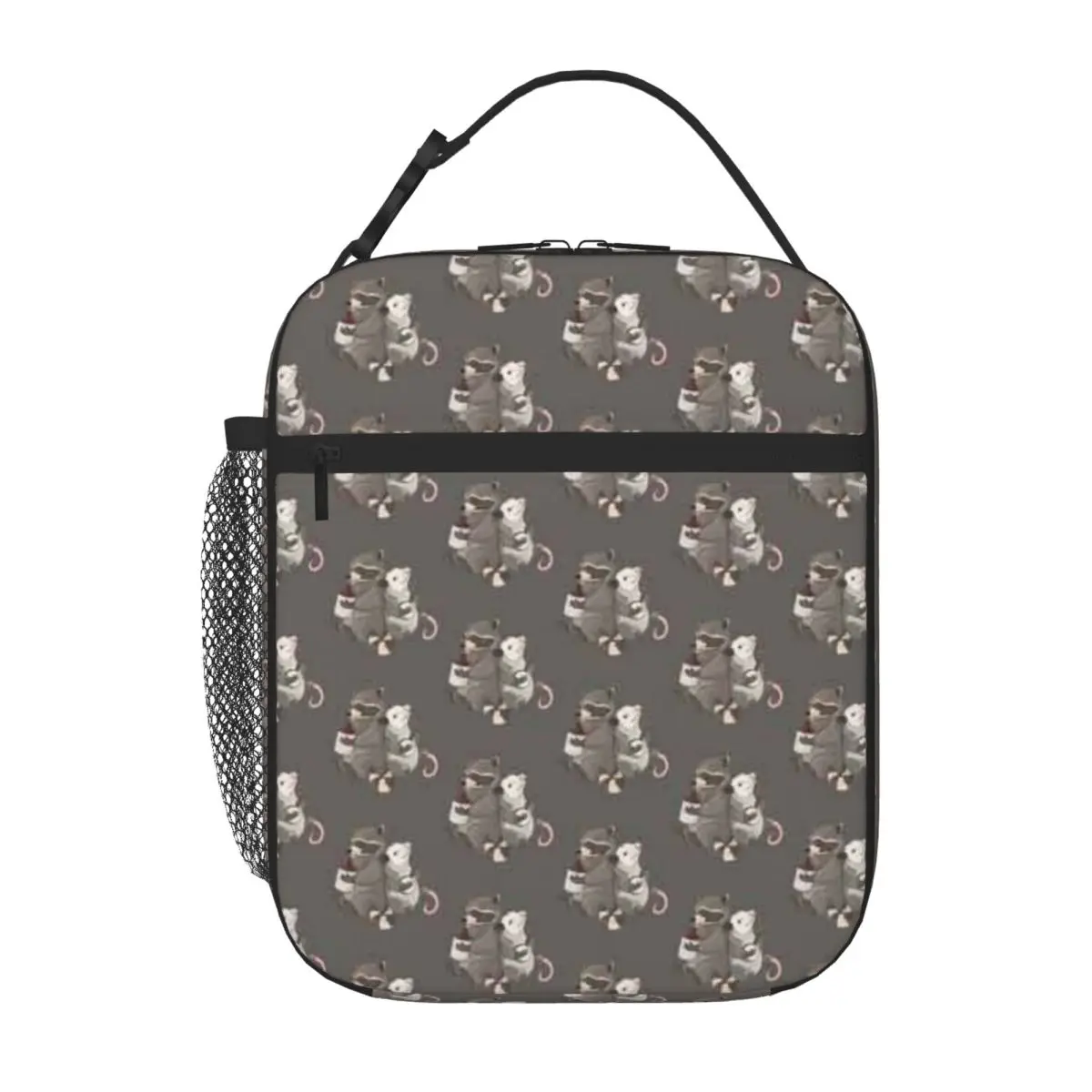 Bestselling Opossum And A Racoon Playing Instruments Multifunctional Small Lunch Bag Pet Snack Carry Work Lunch Bag