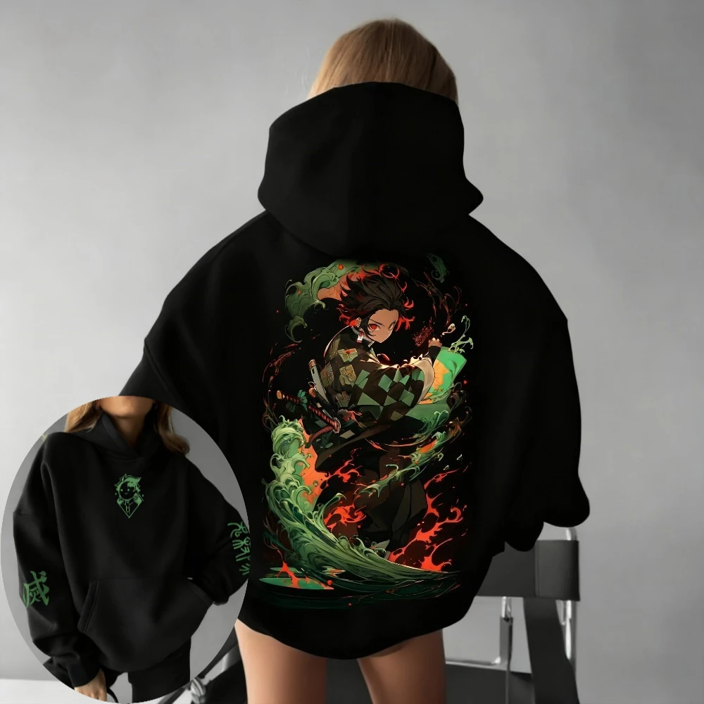 شيطان القاتل الرجال والنساء هوديي البلوز أنيمي ربيع الخريف الشتاء الصبي شخصية طويلة الأكمام الوالدين والطفل الزي #1