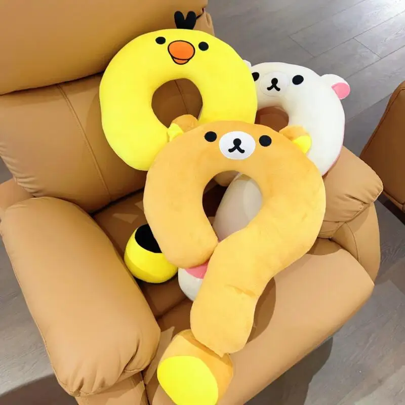 About 65*35Cm Korilakkuma Kiiroitori Question Mark Shape Plush Hug Pillow Living Room Sofa Cushion Business Trip Neck Pillow