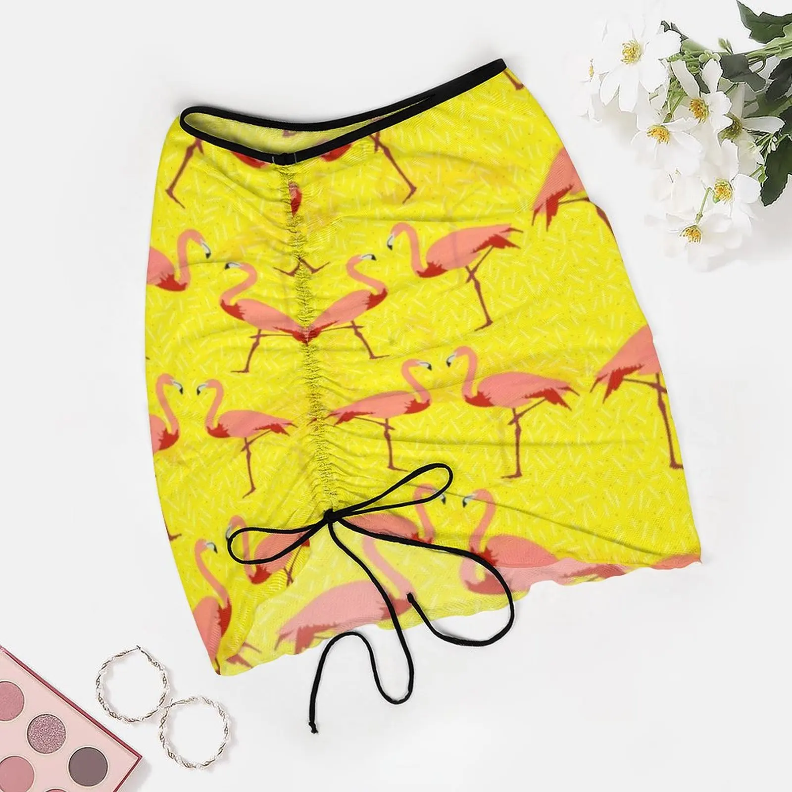 Set rok midi untuk wanita, rok pantai Flamingo, Rok midi untuk wanita