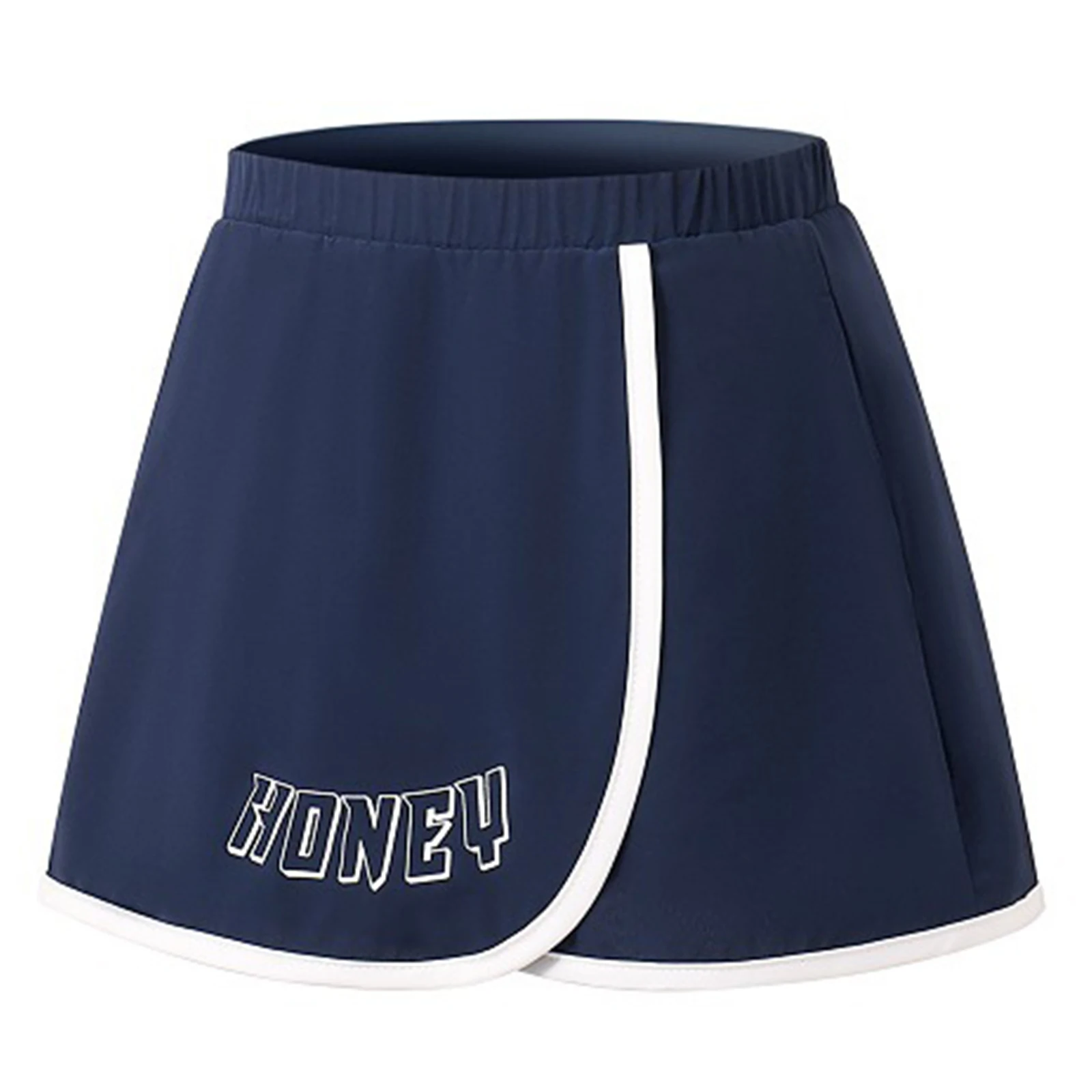 

Navy Blue Kids Girls Golf 1 Pcs Tennis Skirts Breathable Fashion Stretchy Workout Sports Skirts with Pocket And Built-in Shorts