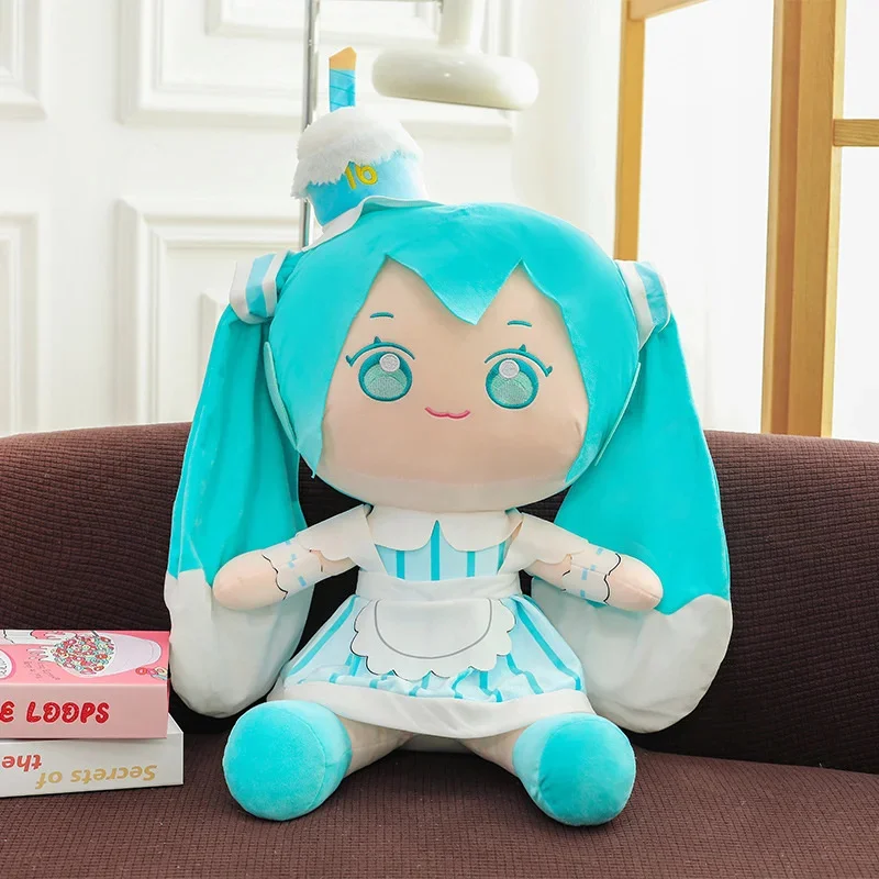 Genuine Hatsune Miku Plush Doll Anime Plush Classic Deep Sea Hatsune Miku Doll Cute Fufu Child Toy Cartoon Girl Pillow Ornaments