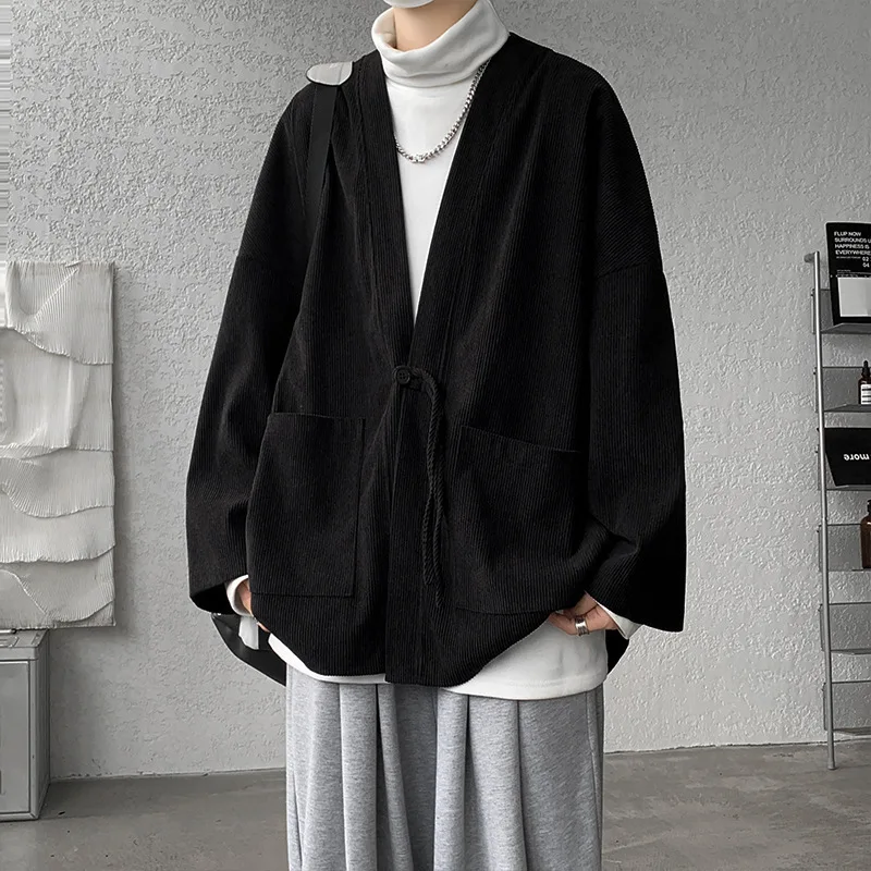 

Вельветовая куртка мужская свободный кардиган пальто однотонный плюс размер 5XL верхняя одежда винтажный топ весна осень