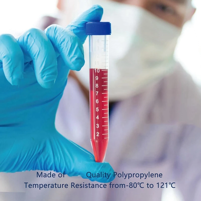 Provette da centrifuga in plastica da 15 ml con tappo a vite, 100 provette coniche da 15 ml con 1 portaprovette da centrifuga