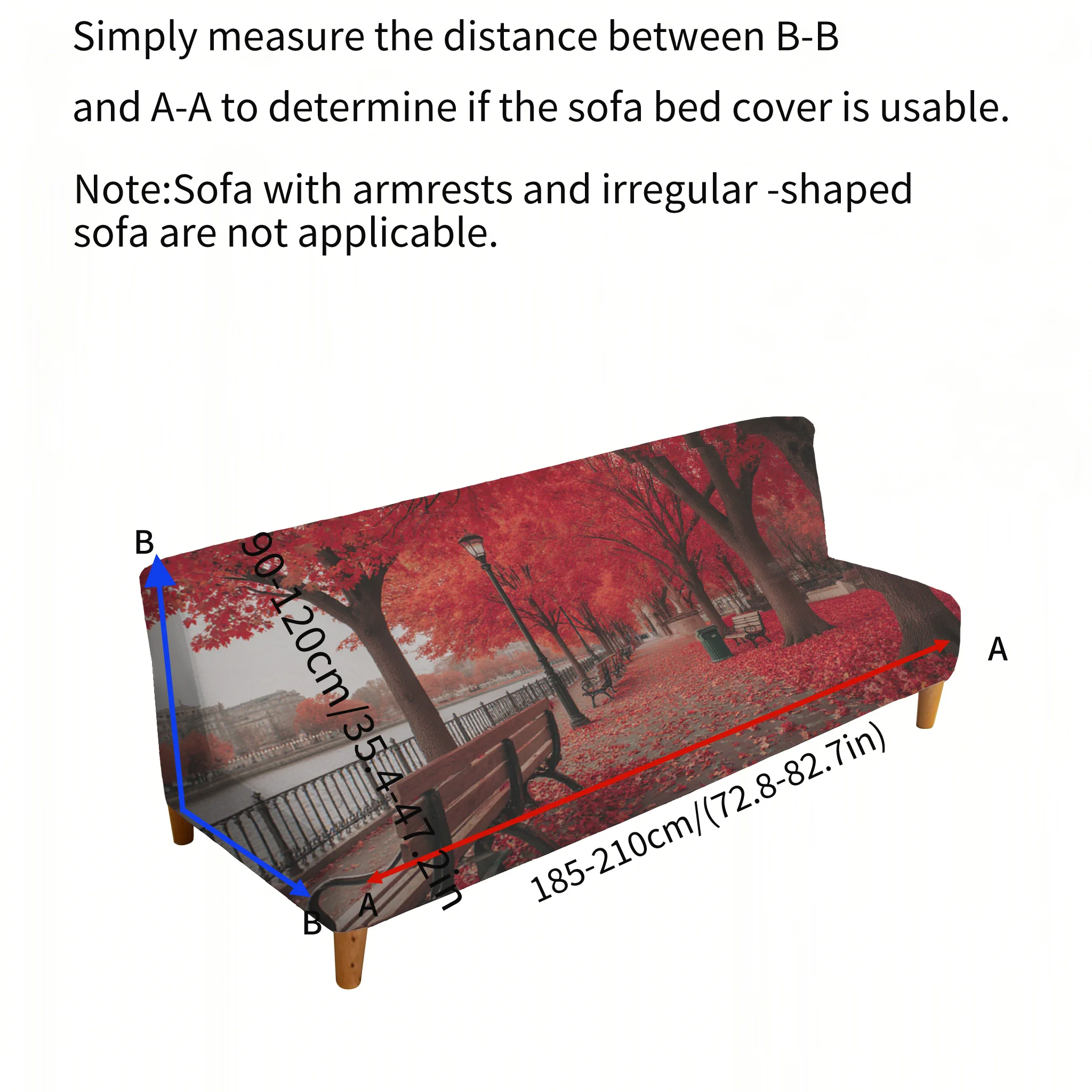 Autumn Maple Street sofa bed cover, non-slip and scratch-proof furniture protective cover, easy to install
