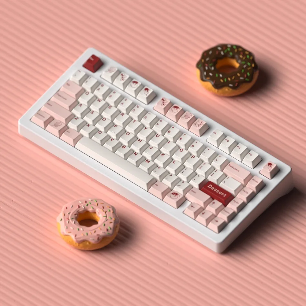 

Dessert Theme Keycap PBT 145Keys Custom Cute Pink Girl Keyboard Cap Cherry Profile Gaming KeyCap for Mechanical Keyboard Gift