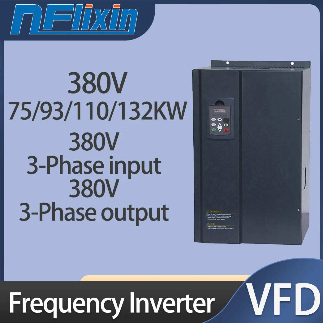 

Vector 380V 3Phase Inverter VFD 75KW/93KW/110KW/132KW Variable Frequency Drive Frequency Converter