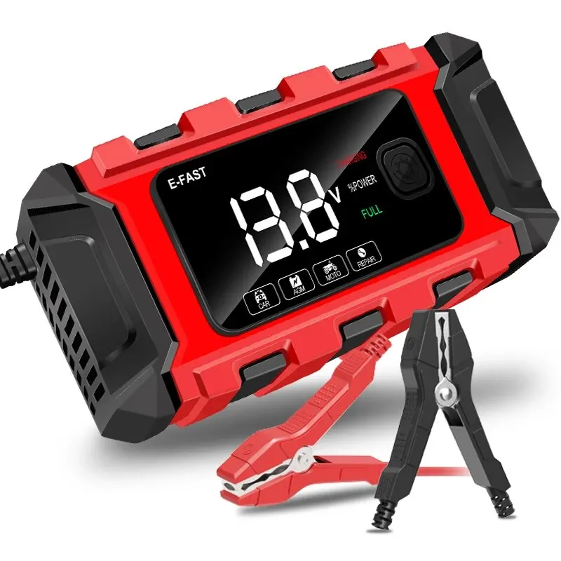 

TK-360 Car 12V6A Intelligent Car Motorcycle Battery Charger Lead Acid Battery Pulse Charger Maintainer Smart Digital LCD Display