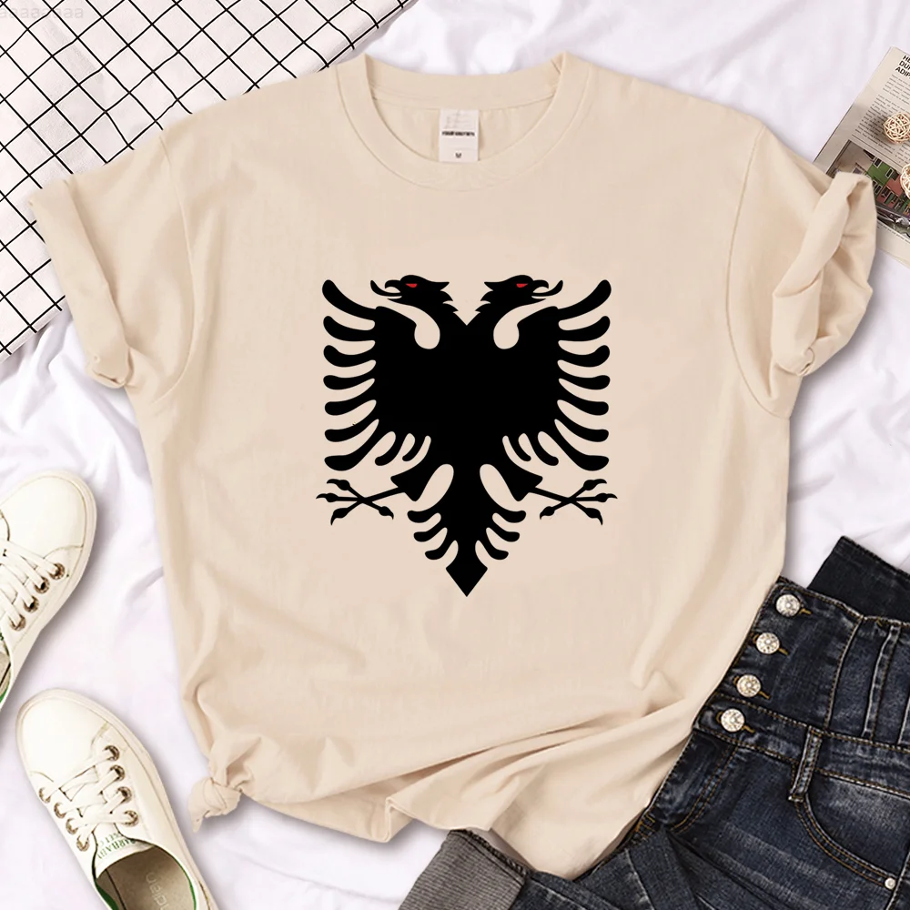 Albania Tee women manga t-shirts girl streetwear Japanese designer clothing